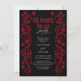 Gothic Til Death Förlovningsfest Inbjudningar