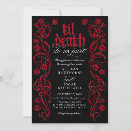 Gothic Til Death Wedding Inbjudningar