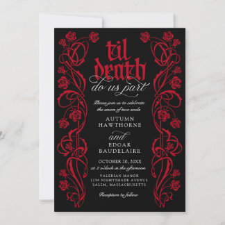 Gothic Til Death Wedding Inbjudningar