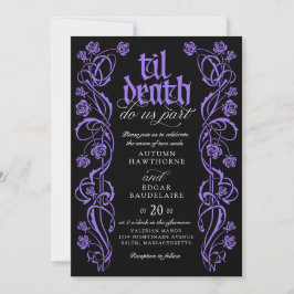 Gothic Til Death Wedding Inbjudningar