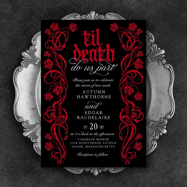 Gothic Til Död Bröllop Inbjudningar (Skapare uppladdad)