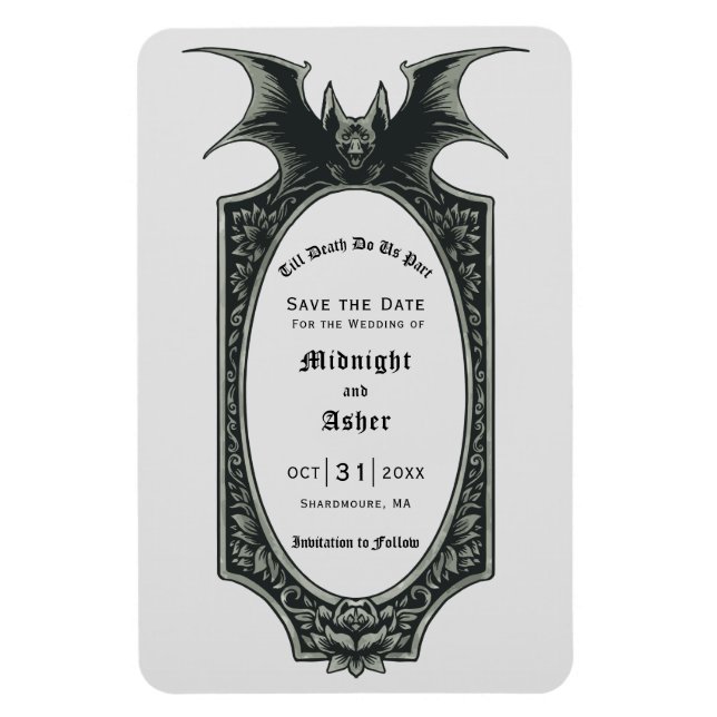 Gothic Till döden skiljer oss åt Fladdermus Spara  Magnet (Vertikal)