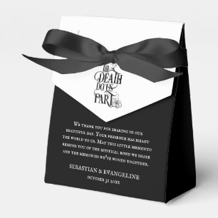 Gothic Till Döds Do US Part Tack Black White Presentaskar