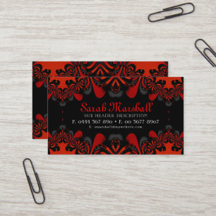 Gothic Tribal Goddess Red+Black V4 Affärskort Visitkort