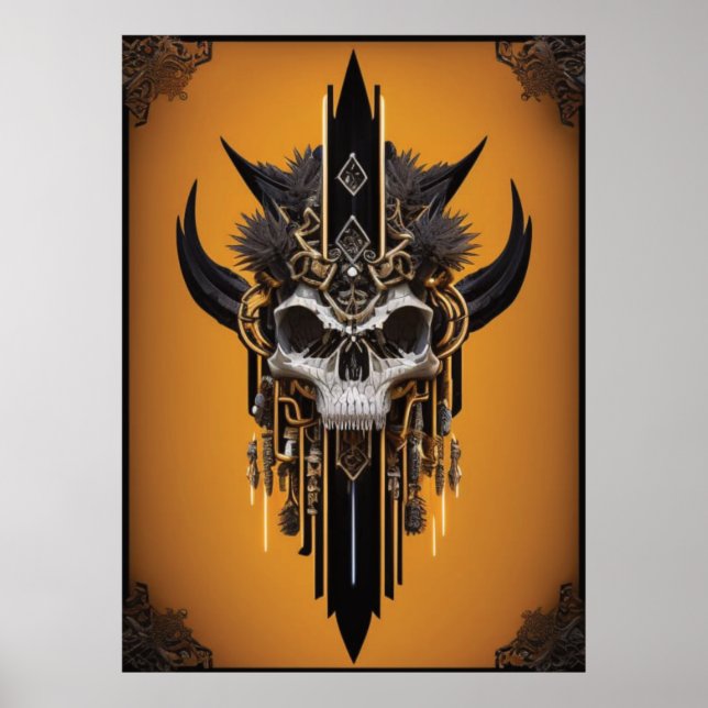 Gothic Tribal Skull Poster (Framsidan)