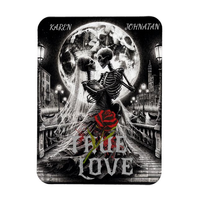 Gothic True Love Beyond , Anpassade Namn  Magnet (Vertikal)