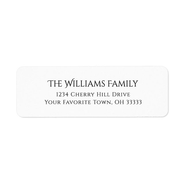 Gothic Typography Family Namn Returadress Etikett (Framsidan)