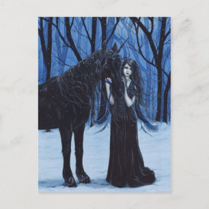 Gothic Unicorn och Fairy Postcard Vykort