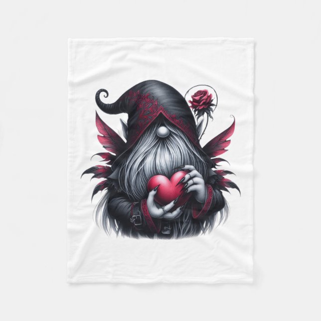Gothic Valentine Gnome Fleecefilt (Framsidan)
