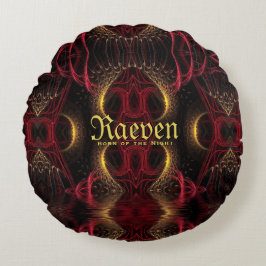 Gothic Valentine Guld Hearts Mörk Romantik Rund Kudde