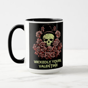 Gothic Valentine Skull med Ro Mugg