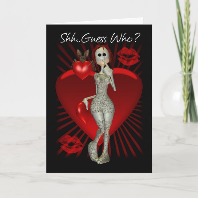 Gothic Valentines dagskort med moonies Rag Doll Helgkort (Framsida)