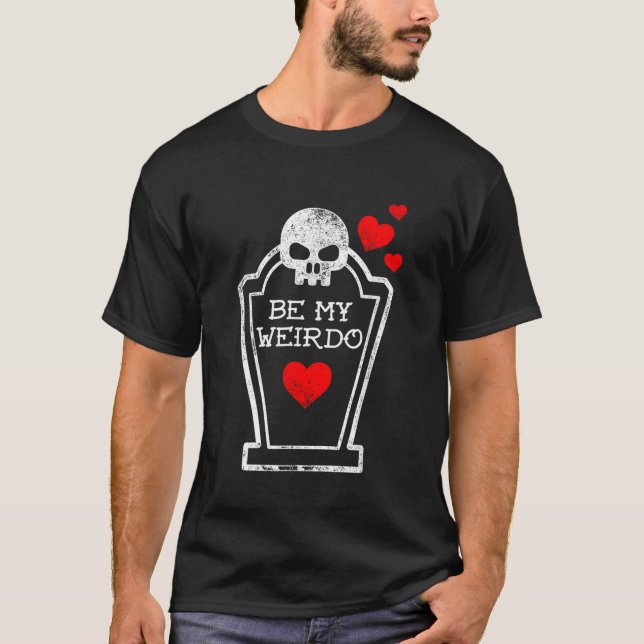 Gothic Valentines day Horror Grave Weirdo Emo Funn T Shirt (Framsida)