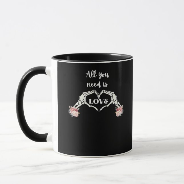 Gothic Valentiness Classic - Skeleton Händer Heart Mugg (Vänster)