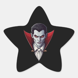 🦇 Gothic Vampire Black-🖤 🎃 Stjärnformat Klistermärke