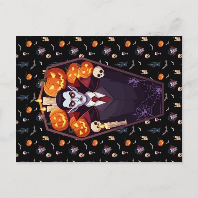 🦇 Gothic Vampire Black-vykort 🖤 🎃 Helg Vykort (Framsida)