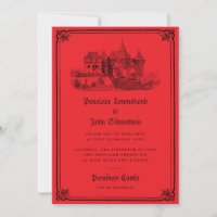 Gothic Vampire Castle Gräns Red Bröllop