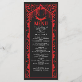 Gothic Vampire Cathedral Bröllop Menu Meny
