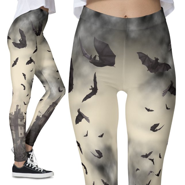 Gothic Vampire Dracula's Castle Halloween Leggings (Skapare uppladdad)