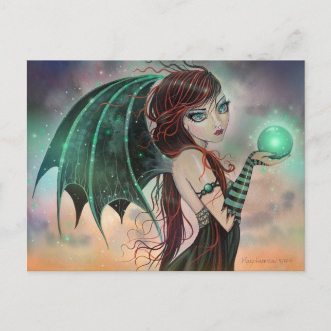 Gothic Vampire Fairy Fantasy Art Postcard Vykort (Framsida)