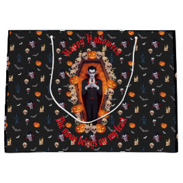 🧛 ♂️ Gothic Vampire Halloween Black Gift Bag 🎃