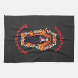 🧛 ‍ ♂️ Gothic Vampire Halloween Black Kitchen Tow Kökshandduk