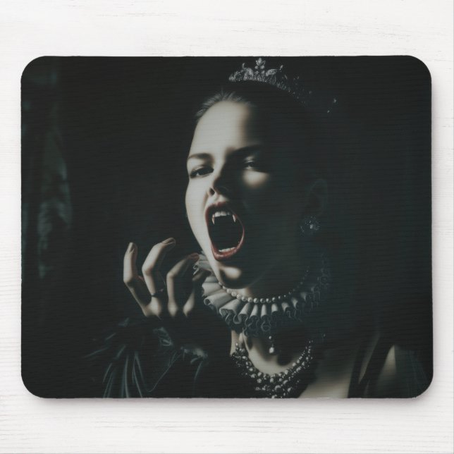 Gothic Vampire Queen Mouse Pad – Dark Fantasy Desk Musmatta (Framsidan)
