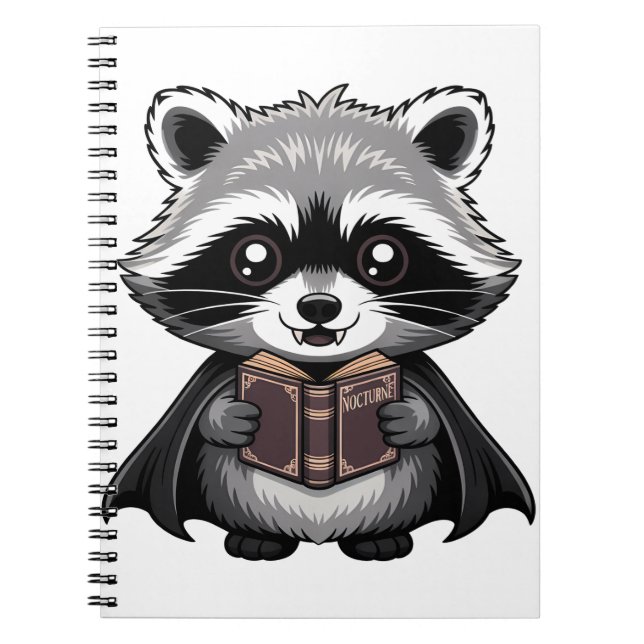Gothic Vampire Raccoon Bookish Anteckningsbok (Framsidan)