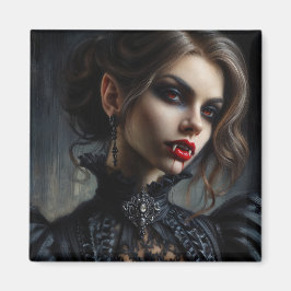 Gothic Vampire Woman med fangs Magnet