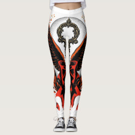 Gothic Velvet Bow Nyckel med Vingar & Måne Leggings