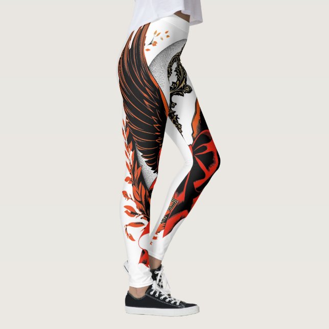 Gothic Velvet Bow Nyckel med Vingar & Måne Leggings (Höger)