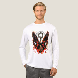 Gothic Velvet Bow Nyckel med Vingar & Måne T Shirt