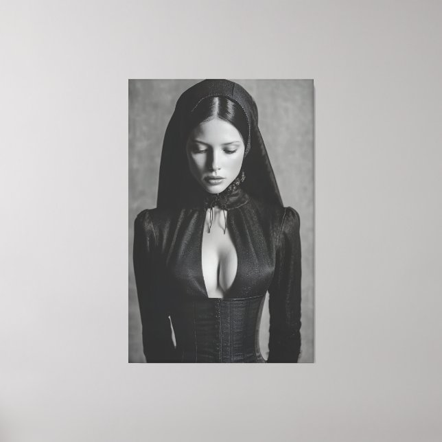 Gothic Velvet Hooded Portrait Canvastryck (Framsida)
