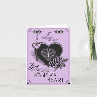 Gothic Victorian Black Heart Valentine Card Helgkort