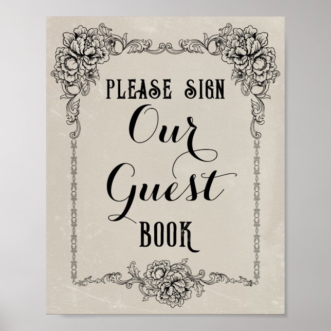 Gothic Victorian Editable Party Event Sign Poster (Framsidan)