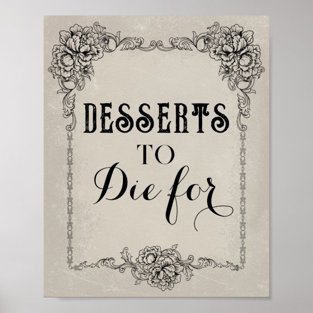 Gothic Victorian Editable Party Event Sign Poster (Framsidan)