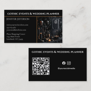 Gothic Victorian evenemangs- och bröllopsplanerare Visitkort