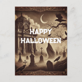 Gothic Victorian Graveyard Happy halloween Helg Vykort