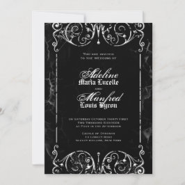 Gothic Victorian Halloween-bröllopsinbjudningar Inbjudningar