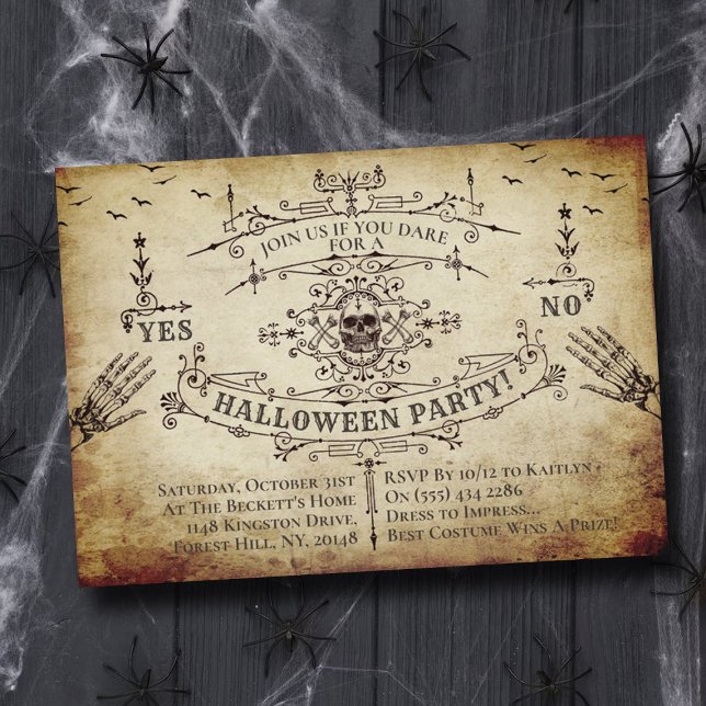 Gothic Victorian Halloween Inbjudningar (Skapare uppladdad)