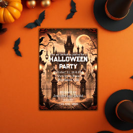 Gothic Victorian Haunted House Halloween fest Inbjudningar