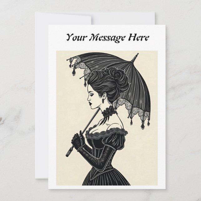 Gothic Victorian Porträtt Inbjudningar (Framsida)