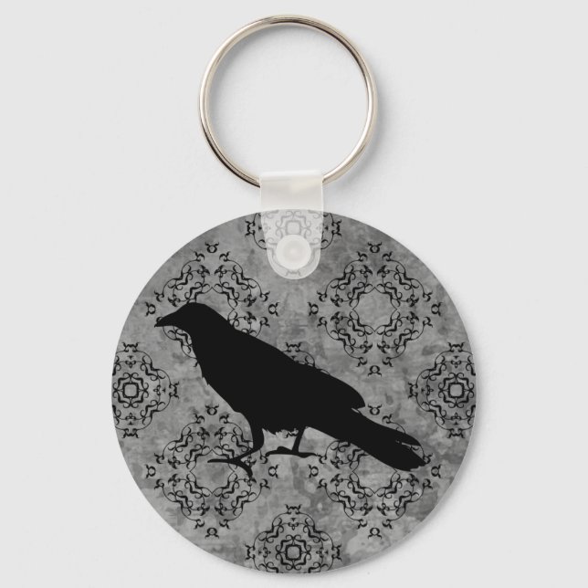 Gothic Victorian Raven elegant Nyckelring (Framsida)