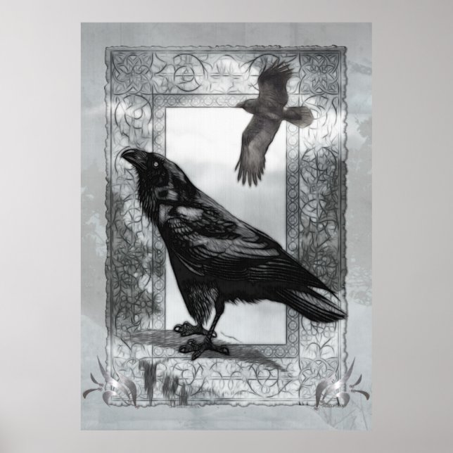 Gothic Victorian Raven Fantasy Art Poster (Framsidan)