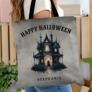 Gothic Victorian Spökhus God Halloween Tygkasse