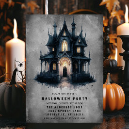 Gothic Victorian Spökhus Halloweenfest Inbjudningar