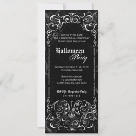 Gothic Victorian Spooky Black Halloween fest Inbjudningar