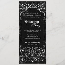 Gothic Victorian Spooky Black Halloween fest Inbjudningar