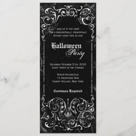 Gothic Victorian Spooky Black Halloween fest Inbjudningar