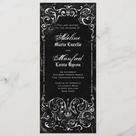 Gothic Victorian Spooky Black & White Bröllop Inbjudningar